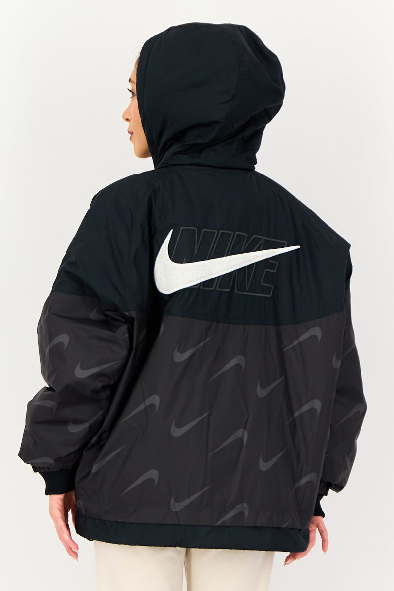 Nike Women Therma Fit Brand Logo Long Sleeve Outdoor Jacket, Black - Image 3
